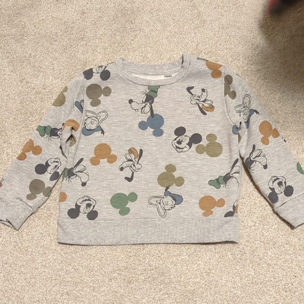 Disney Gray Mickey Mouse and Friends Patterned Sweatshirt